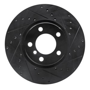 BMW 428I Brake Rotor (1) - Front Right - R1 Concepts - Drilled & Slotted - Black - `12-`18